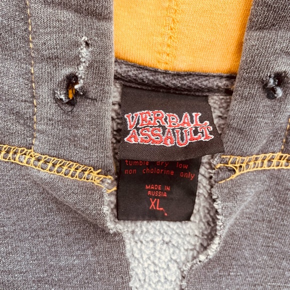 Rare VERBAL ASSAULT M 80’s Punk Rock Hoodie - Picture 3 of 5